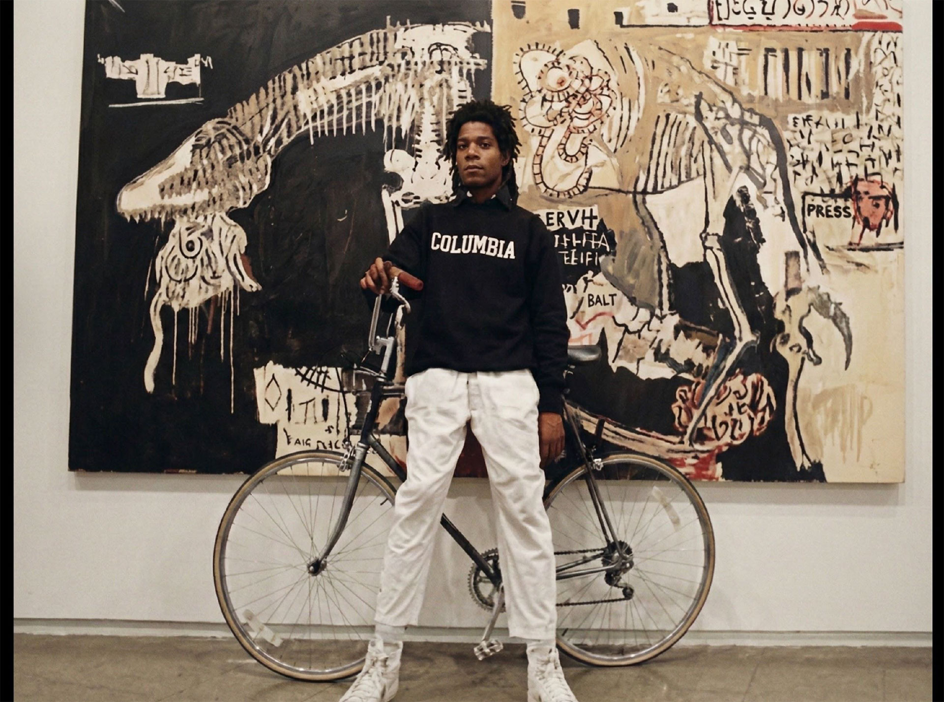 basquiat with bicycle